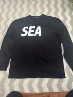WIND AND SEA l 黒 ロンT XL 古着 WIND AND SEA 'SEA (wavy) L/S T-SHIRT'長袖 Tシャツ ロンT 黒