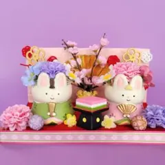 ひな祭りリースおひなさま桃の節句フラワーリース雛人形No.490