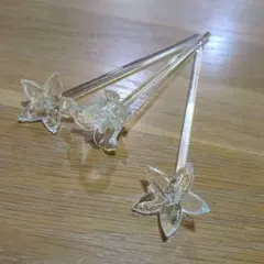【キャトルセゾン】ガラス flower 花2種 3本セット