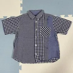 COMME CA ISM チェック柄 半袖シャツ 100A