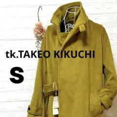 新品✨tk.タケオキクチ❤️ゆったり柔らかい　チェスターコート　マスタード　S