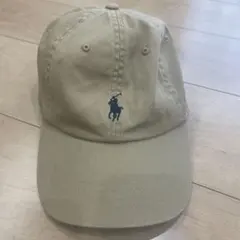 90s ポロ ラルフローレン キャップ ダメージ加工 ベージュ 革ベルト