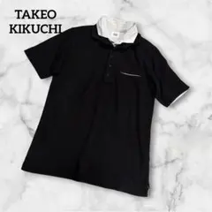 TAKEO KIKUCHI 半袖 ポロシャツ ブラック ホワイト スリットのサムネイル