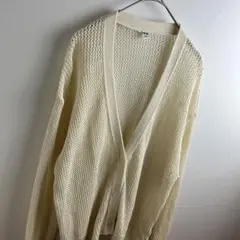 UNIQLO ユニクロ メッシュ ショート カーディガン 長袖 ホワイト L