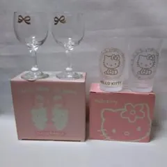 ♦418　ハローキティ　ペアグラス＆ワイングラス
