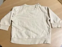 GU トレーナー　80センチ　スウェット ベージュ　綿100% 肩ボタン　無地