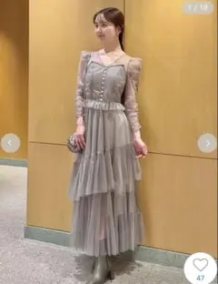 SNIDEL Sustainableティアードチュールドレスのサムネイル