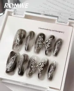 ブラック　蝶　ネイルチップ