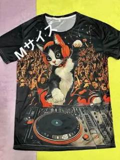 【新品未使用】DJ 猫/Tシャツ/Mサイズ/可愛いねこ
