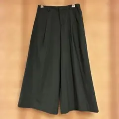 ダークグリーン ガウチョパンツ ワイドパンツ