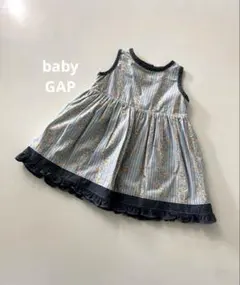 babyGAPベビーギャップノースリーブデニム花柄ワンピースフリル70cm夏服