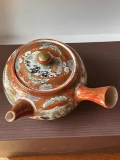 九谷焼　赤絵　煎茶器急須　骨董