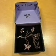 ANNA SUI 蝶モチーフ ネックレス ピアス セットのサムネイル