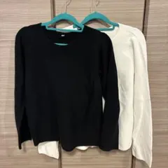 ニット　ブラック ホワイト 2色セット