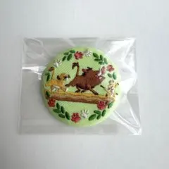 ディズニー刺繍缶バッジ　ライオンキング