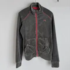 PUMA プーマ　トラックジャケット　ベロア　レディースＬ　グレーピンク