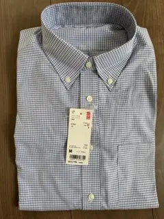 ユニクロ　ファインクロス　チェックシャツ長袖 M【新品】