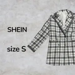 SHEIN アウター　ジャケット　長袖カットソー　襟付きジャケット　チェック柄のサムネイル