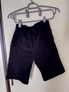 メンズ黒 コーデュロイ ショートパンツ