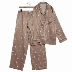 GU ジーユー　サテンパジャマ　ドッグ柄　XL