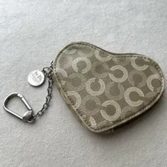 COACH ハート型 コインケース キーリング付き