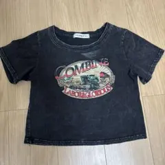 SHEIN ヴィンテージ チビTブラック クロップド ショート丈 半袖Tシャツ