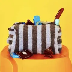 (新品)マチ付きポーチ(ブラウン) かわいい 3coinsのサムネイル