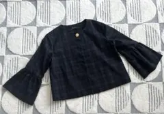 ZARABASIC ノーカラーチェックジャケット