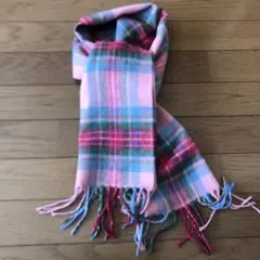 チェック柄 100% アクリル マフラー