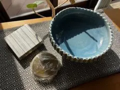 清水焼 勝見光山 三島手 花三島 作家物 灰釉鉢 箱・陶歴付き 伝統工芸