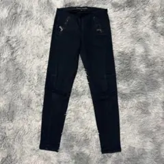 RALPH LAUREN ラルフローレン ジップ装飾スキニーパンツ 27 黒