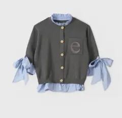 eimy DOT Attachedcollarハーフスリーブカーディガン DOT Attachedcollarハーフスリーブカーディガン