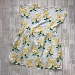 【FRIENDSHILL】花柄半袖チュニック レトロ ノースリーブ サイズF