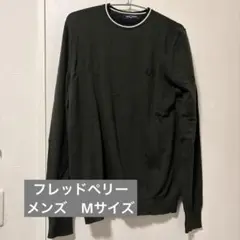 FRED PERRY クルーネックニット ダークグリーン Mのサムネイル