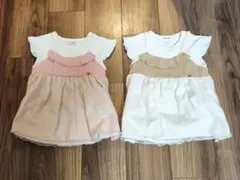 petit main フリル付きチュニック サイズ110 2点セット 双子コーデ