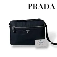 【極美品】 Gカード付　プラダ　三角ロゴ　ナイロン　黒　ショルダーバッグ　白タグ