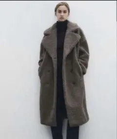ZARA フェイクボアコート　テディベア　XS