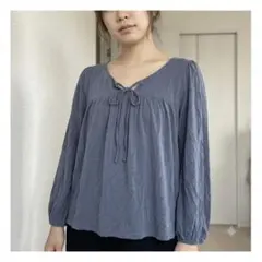 LUCKY BRAND 長袖 ブラウス カットソー ブルー Lのサムネイル