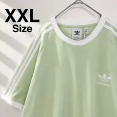 アディダス Tシャツ 2XLトレフォイルロゴ ライトグリーン ビッグシルエット