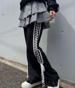Candy Stripper レイヤード ジャージパンツ ギンガムチェックのサムネイル