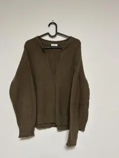 LOWRYS FARM ブラウン Vネックニット