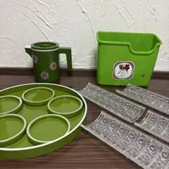 花柄プラスチックトレー3枚セット 昭和レトロ レトロポップ お盆 漆器