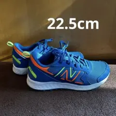 New Balance キッズスニーカー ブルー/オレンジ