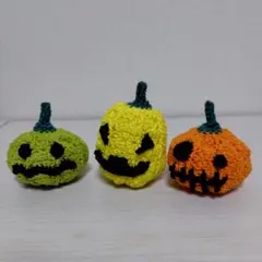 ハロウィン用カラフルなかぼちゃ型あみぐるみ