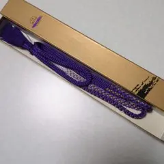 紫と白の帯締め タッセル付き