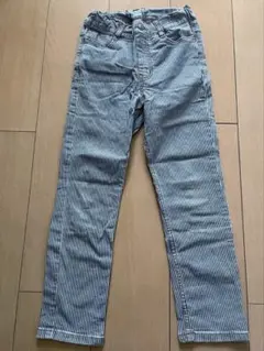 【美品】GU 長ズボン 120cm ストライプ ジーパン