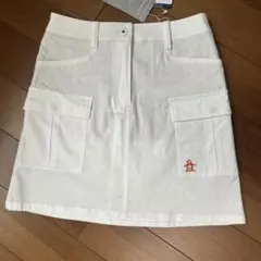 定価2万円【新品】ゴルフスカート Sサイズ　白地模様 ストレッチ 複数ポケットのサムネイル