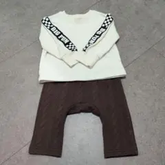 [匿名配送/送料無料]ホワイトスウェットとブラウンパンツセット