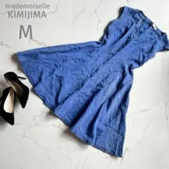 KIMIJIMA【M】青♡Aラインワンピース♡ブルーワンピース♡綿♡ブルードレスのサムネイル