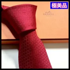名作✨極美品✨HERMES エルメス　ネクタイ　ファソネ H柄 光沢感　シルク
